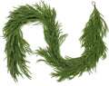 Christmas Garland Norfolk Pine Garland Real Touch Artificial Greenery Garland for Mantle Fireplace Table Indoor Outdoor Holiday Decortions