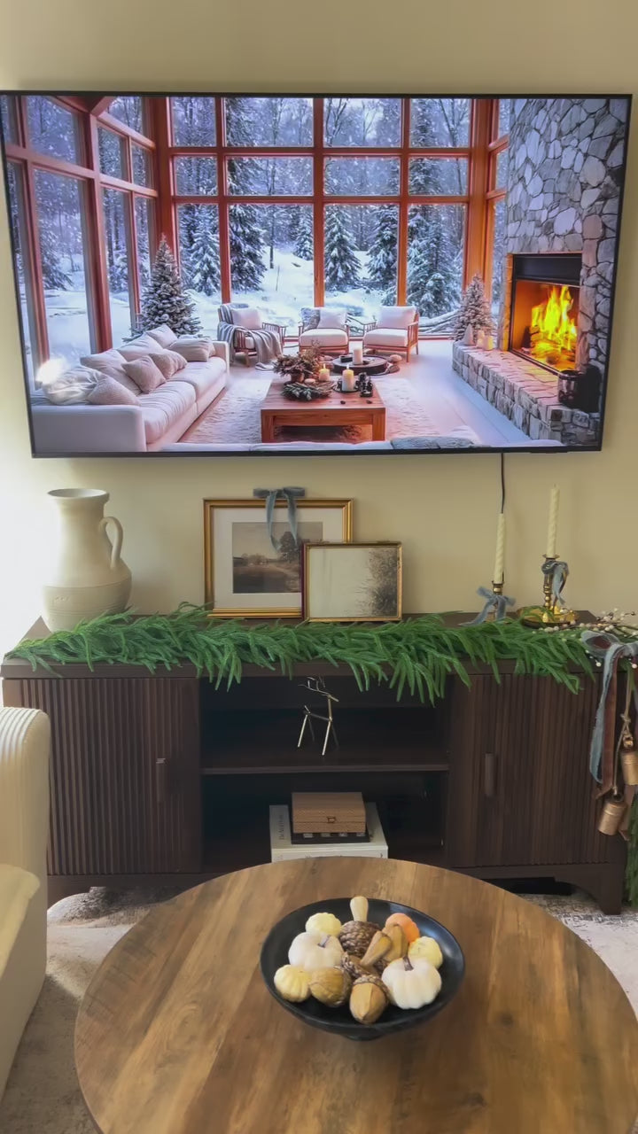 Christmas Garland Norfolk Pine Garland Real Touch Artificial Greenery Garland for Mantle Fireplace Table Indoor Outdoor Holiday Decortions
