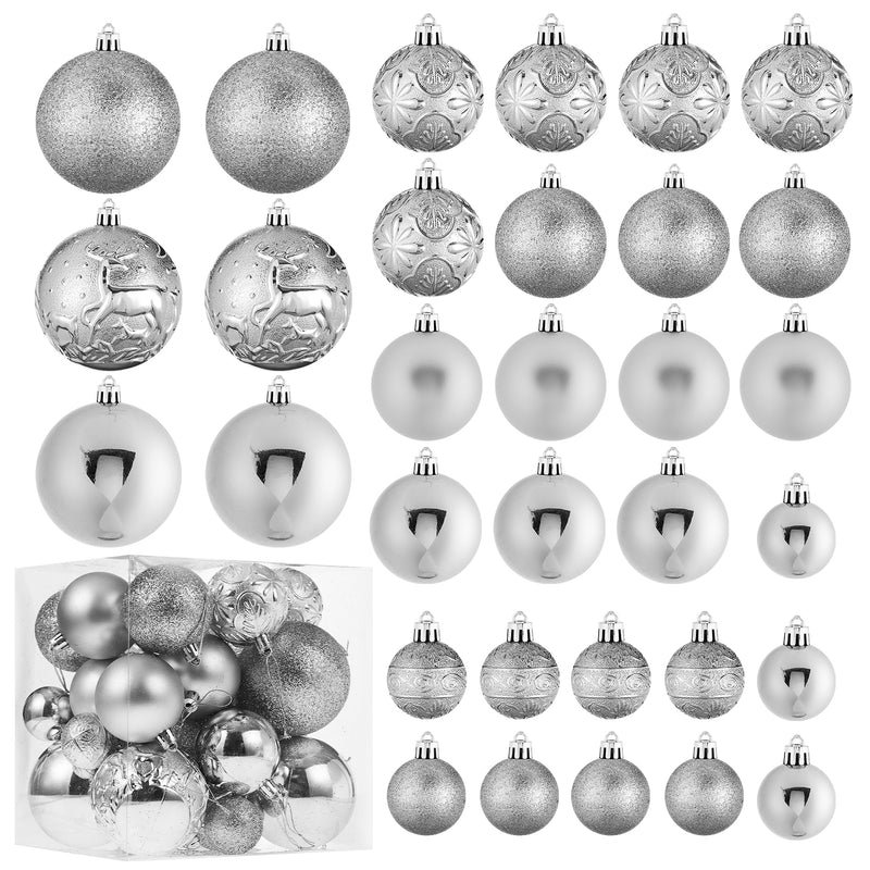 Christmas Ornaments for Xmas Trees,Multicolor Shatterproof Christmas Ball Ornaments of 32 pcs…