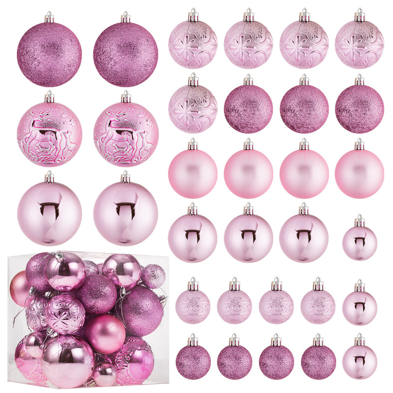 Christmas Ornaments for Xmas Trees,Multicolor Shatterproof Christmas Ball Ornaments of 32 pcs…