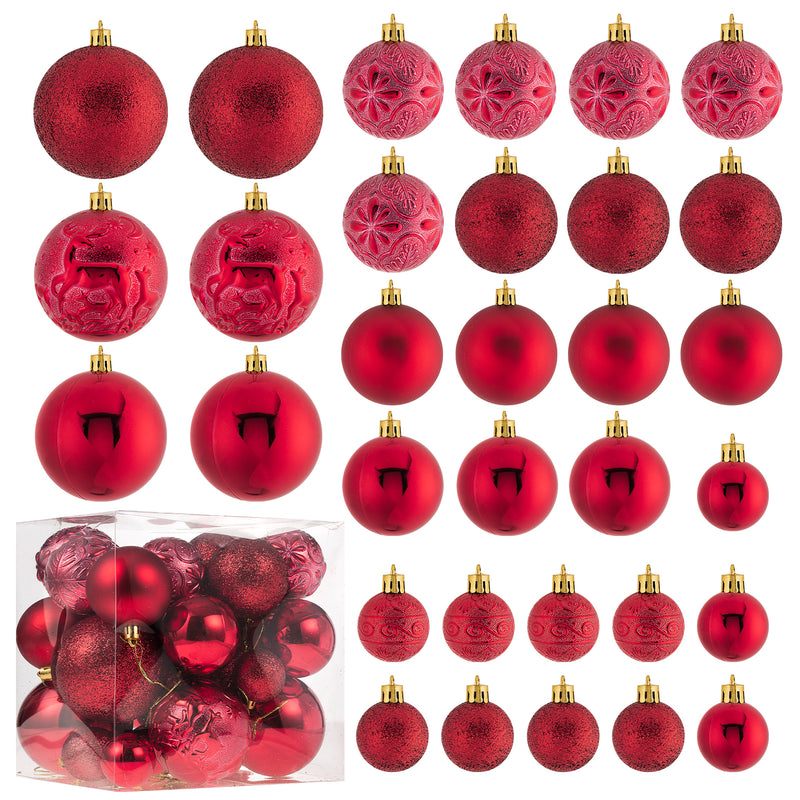 Christmas Ornaments for Xmas Trees,Multicolor Shatterproof Christmas Ball Ornaments of 32 pcs…