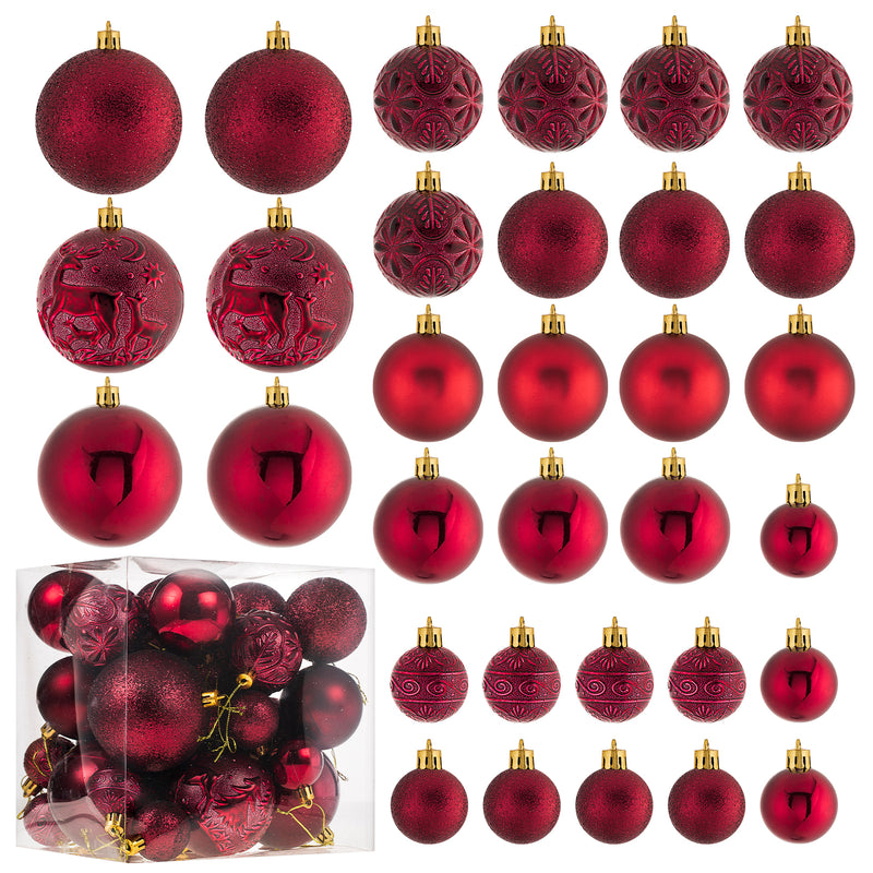 Christmas Ornaments for Xmas Trees,Multicolor Shatterproof Christmas Ball Ornaments of 32 pcs…