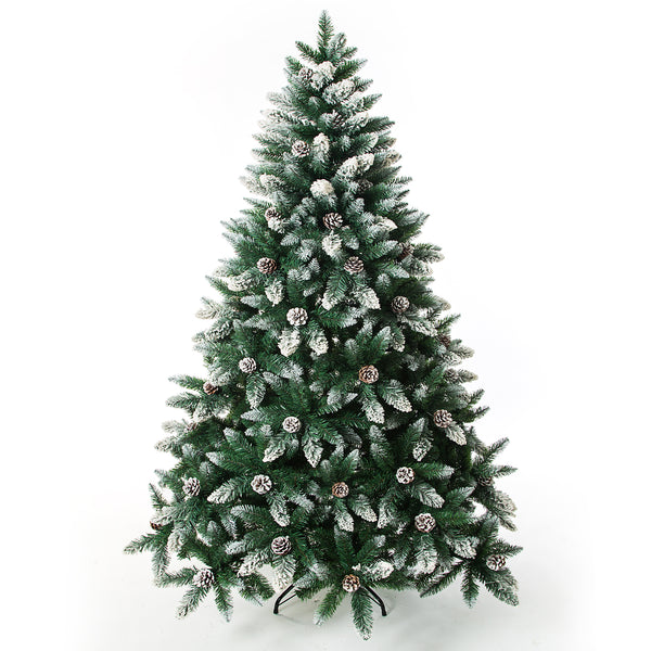 Artificial Flocked Snow Trees with Pine Cone 5/6/7/7.5/8/9 FT