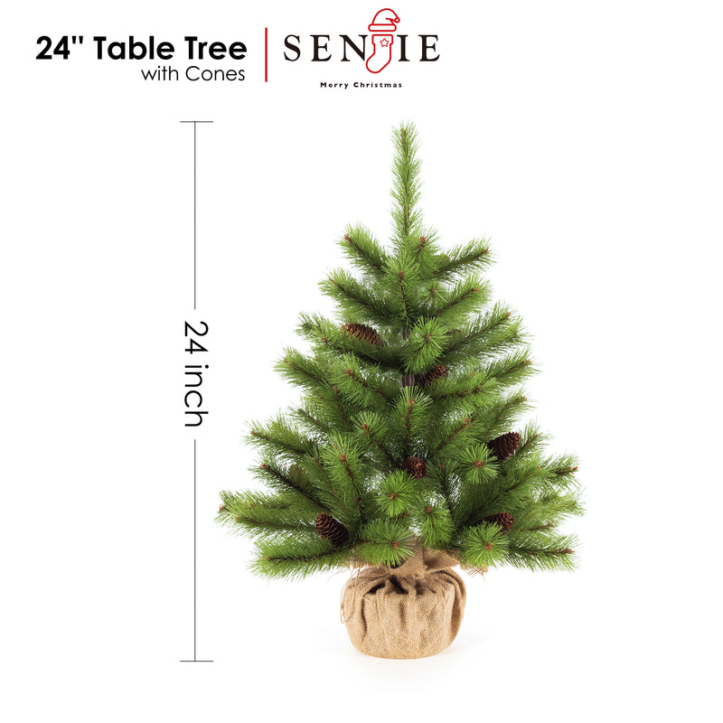 Christmas Table Tree with Cones 24"