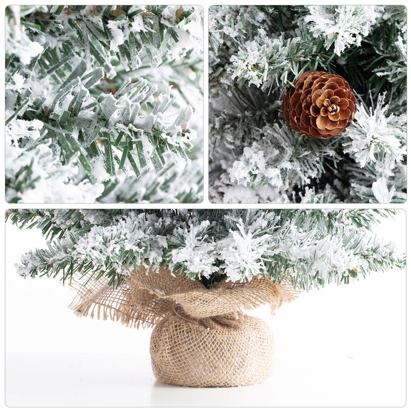 Small Christmas Tree Artificial Tree 22 inches with Pine Cones, Suitable for Tabletop