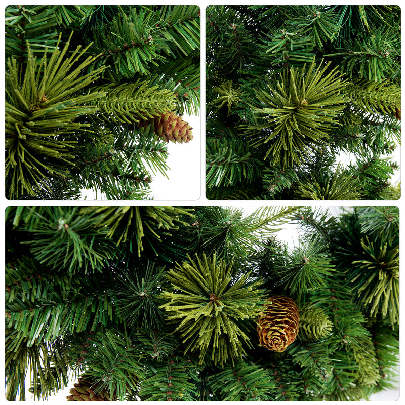 Artificial Carolina Pine Wreath with Flocked Cones 24 In