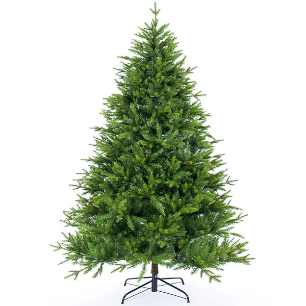 JOYIN 17.2 in. Tall Green PlasticandMetal Tabletop Christmas Tree with Holly Leaves and Pine Cones