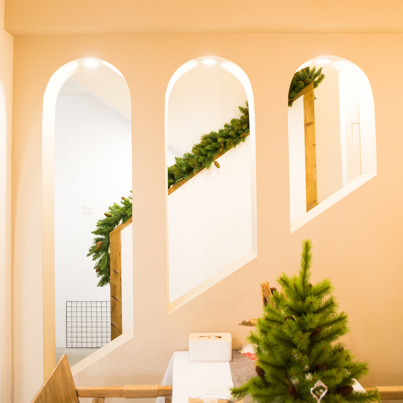 Classic Christmas Carolina Pine Garland with Flocked Cones