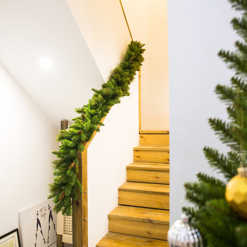 Classic Christmas Carolina Pine Garland with Flocked Cones